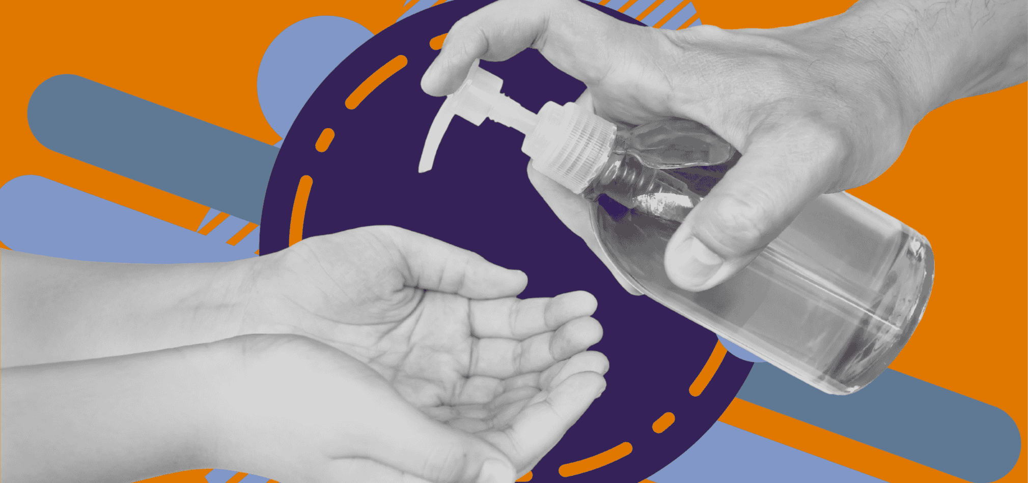 A home health or hospice clinician is following CDC hand hygiene guidelines.