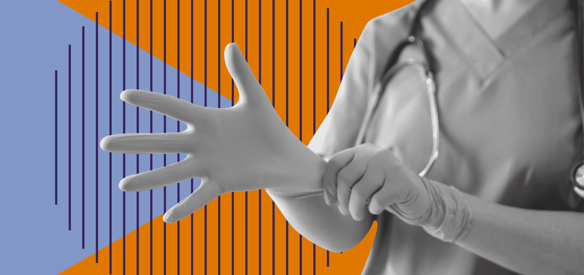 A home health or hospice clinician using gloves.