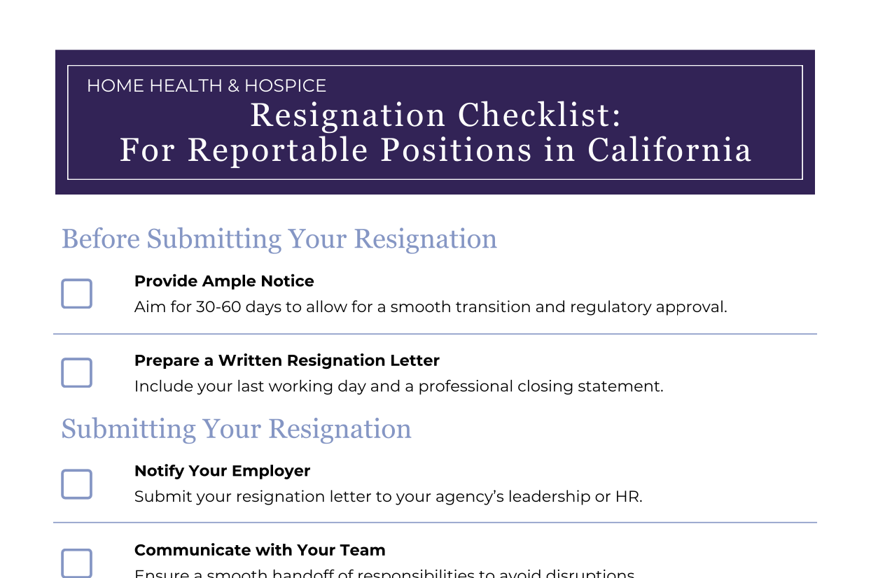 Downloadable Resignation checklist preview