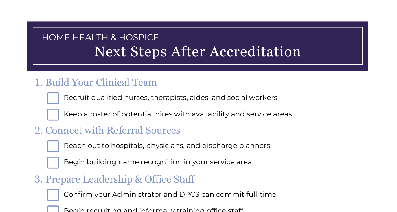 Next steps after accreditation checklist preview