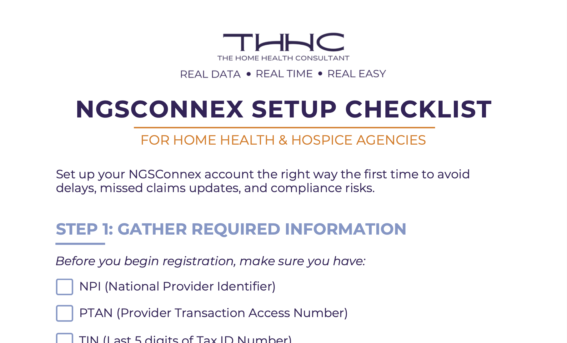 NGSConnext checklist preview