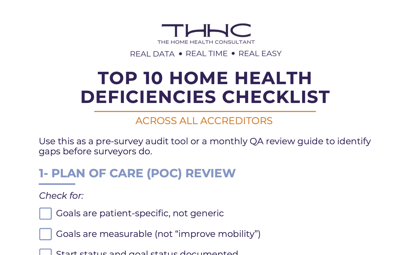 Top 10 Home Health Deficiencies Checklist | Across All Accreditors
