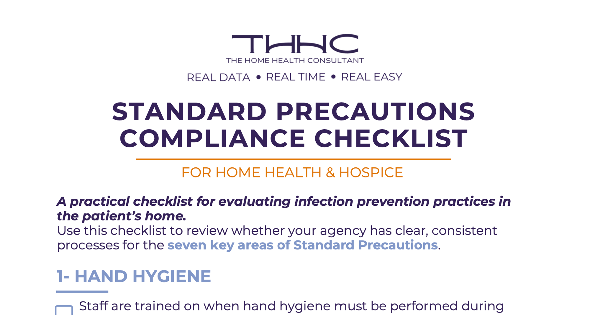 Standard Precautions Compliance Checklist preview