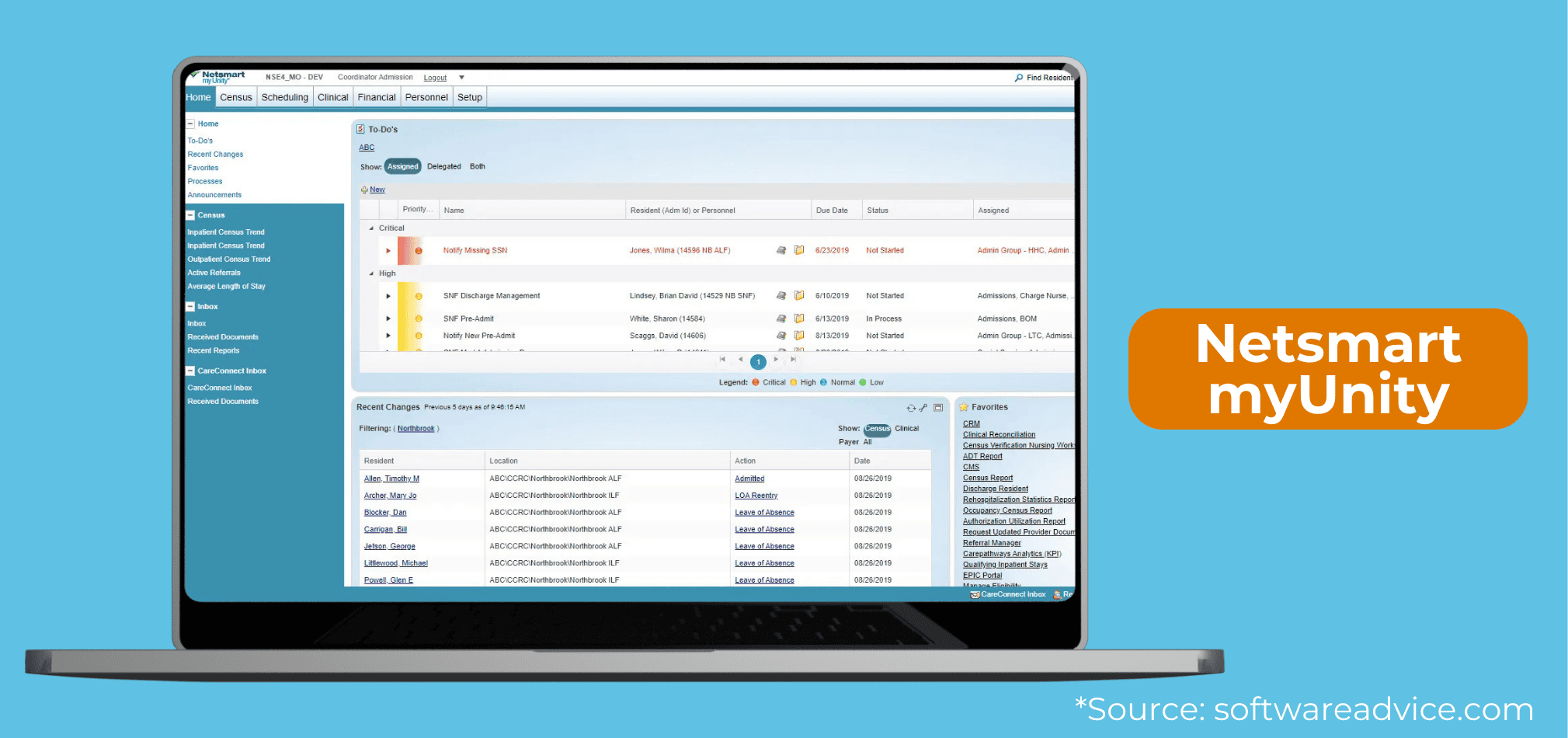 A home health agency using Netsmart myUnity software, formerly known as DeVero.