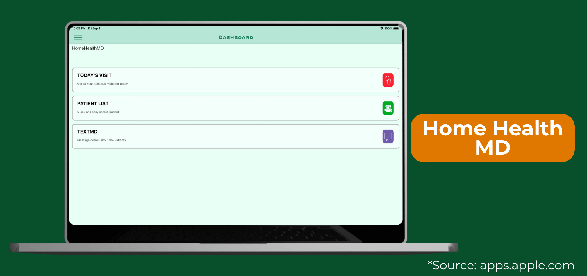 A home health agency using HomeHealthMD software.