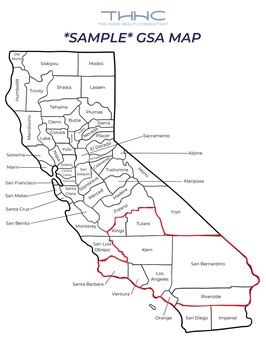 A map displays an example of what an approved GSA can look like.