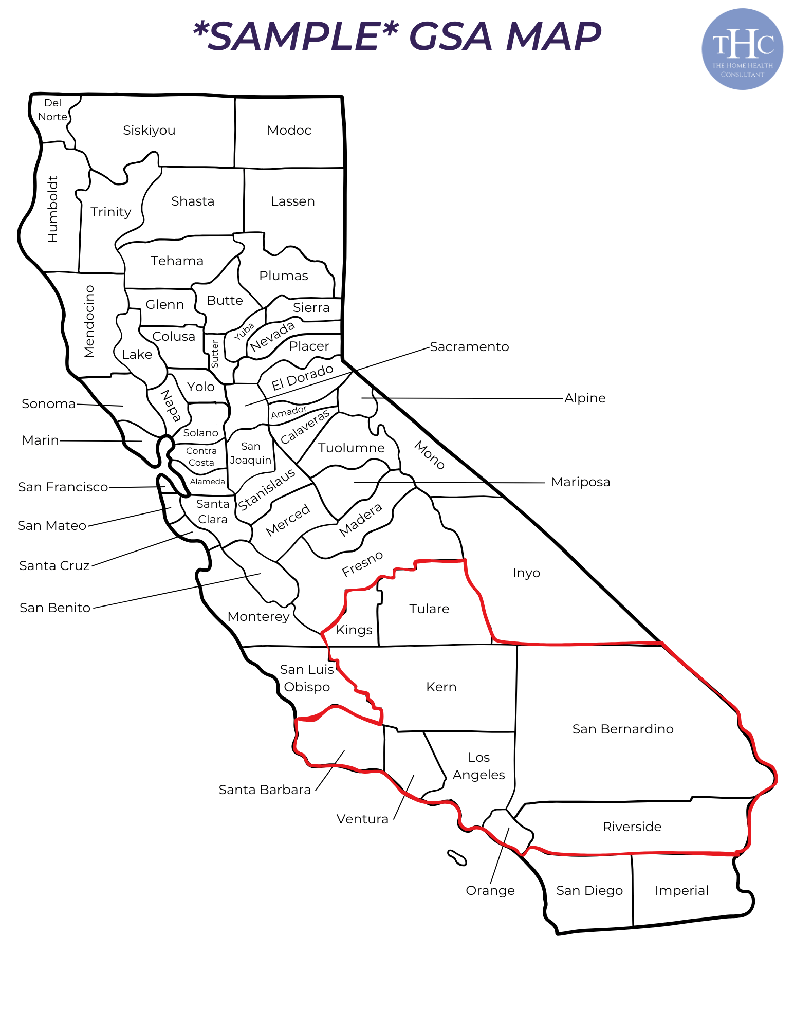 A map displays an example of what an approved GSA can look like.