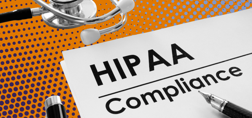 A HIPAA compliance sheet sits in front of a home health or hospice clinician during a HIPAA training session.