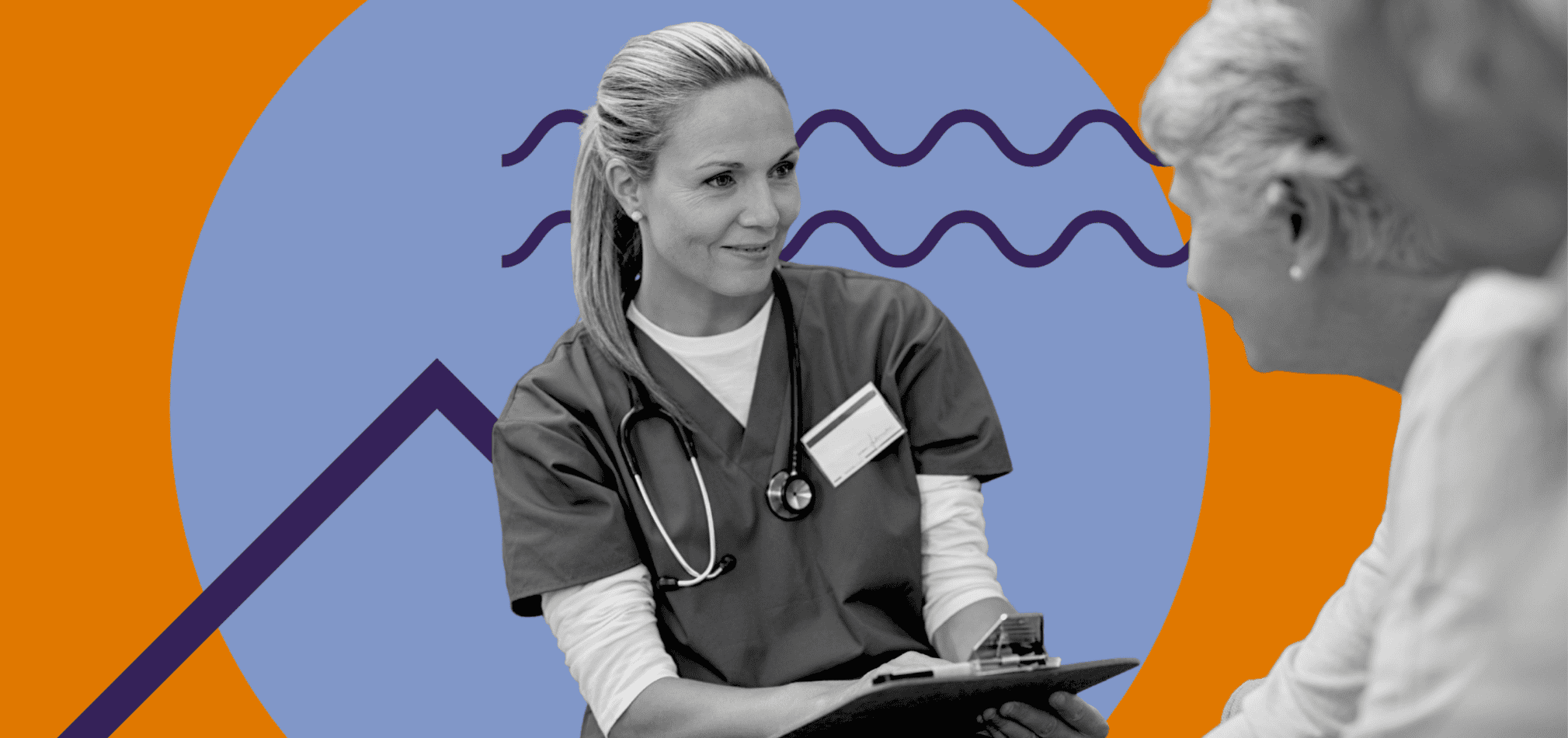 A hospice clinician explaining advance directive to their patient.