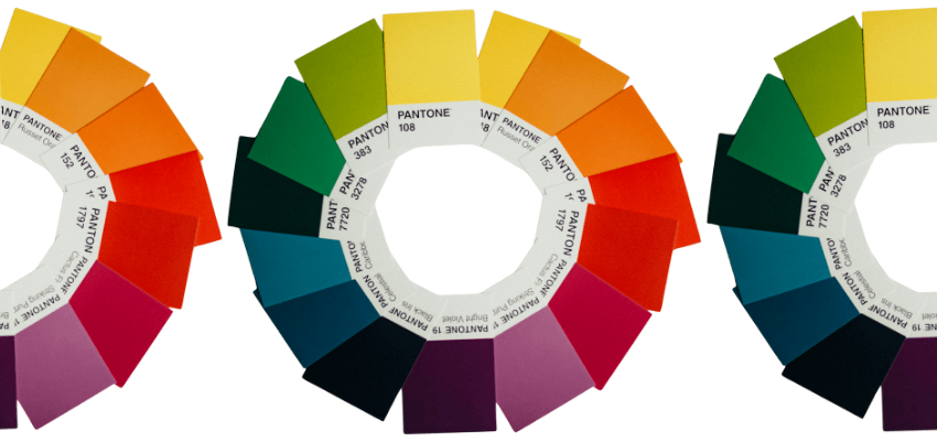 This pictures showcases complimentary colors in a color wheel.