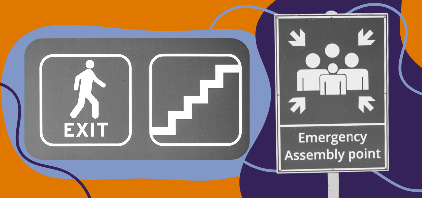 Emergency evacuation signs symbolize the steps home health and hospice agencies need to take to create a strong Emergency Preparedness Program.