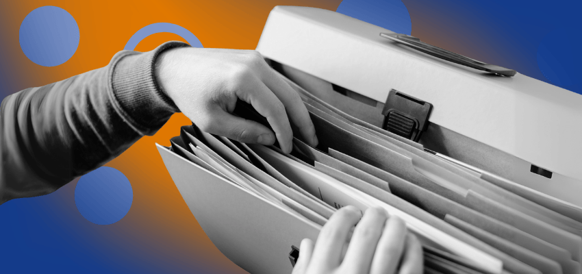 A person going through files symbolizes the reportable changes in the home health and hospice agency.